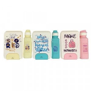 Lunch Box Set With a Bottle Printed Pratap Several Colors