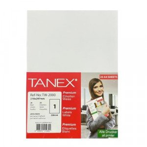 Adhesive Copy Paper TANEX A4 Matte White 210x297 mm 