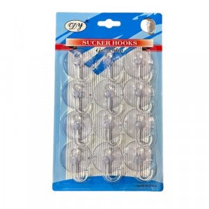 Adhesive Wall Hanger Circular Transparent 12 Pieces
