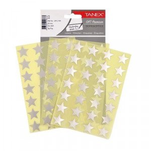 Silver Metallic Star Stickers TANEX