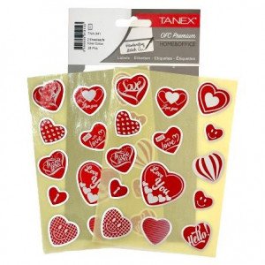 Metallic Hearts Stickers TANEX
