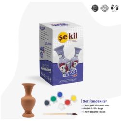 Pottery Set Flower Vase With Colors And Brush SEKIL