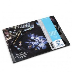Drawing Book Black Paper Van Gogh A4 TALENS ART CREATION 12 Sheets 360 gm