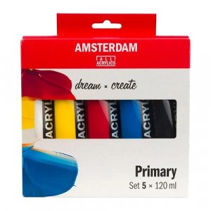 Acrylic Colors Set Tube AMSTERDAM 120 ml 5 Colors