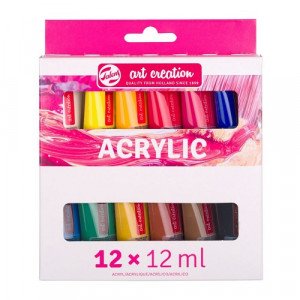Acrylic Colors Set Tube TALENS ART CREATION 120 ml 12 Colors