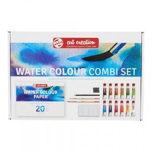 A Set Of 12 Watercolor Colors Tube a Pad And Two Prushes TALENS ART CREATION 