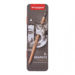 Graphite Pencil Set Highlighting And Shading BRUYNZEEL 6 Pieces    