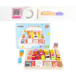 Wooden Children's Toy Selling And Making Ice Cream