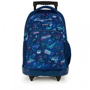 School Bag Wheeled Good Game Navy Blue Large Pocket GABOL