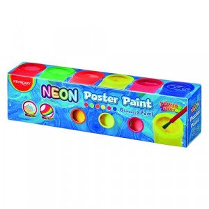 Poster Colors Neon KEYROAD 6 Colors With Brush