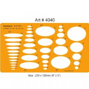 Geometrical Shablona Oval Shapes 12.8x23 cm ISOMARS