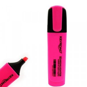 Highlighter Pen Pink Phosphorescent Beveled Head KEYROAD
