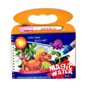 Water Magic Coloring Book With Pen Dinosaur Shape