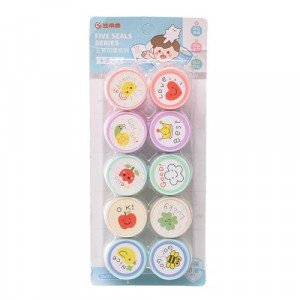 Stamps of English Encouraging Phrases With Pictures 10 Pieces