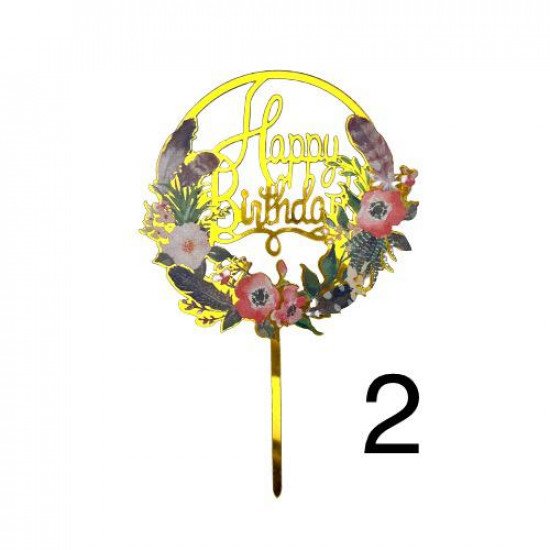 تغريسة كيك Happy Birthday عدة اشكال ورود مجموعه2