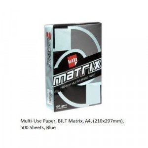 A4 Light Blue Copy Paper Bilt Matrix 500 Sheets, 80 Grams