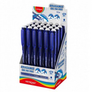 Erasable Gel Pen With Eraser KEYROAD Blue