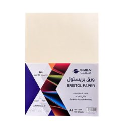ورق تصوير بيج ابيض بريستول A4 سمبا 100 ورقه 180 جرام