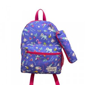 A Set Of School Backpack And Pencil Case With a Summer Children's Drawings