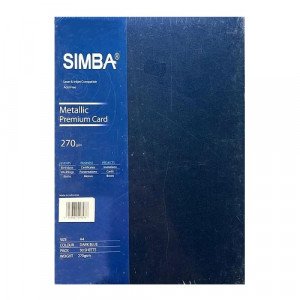 Navy Metallic Copy Paper A4 SIMBA 50 Sheets 270 Grams