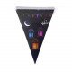 زينة حبل مثلثات رمضان كريم اسود 2.5 متر
