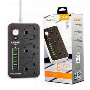 LDNIO SC3604 5M Fireproof Electrical Socket with 3 Sockets and 6 USB Ports