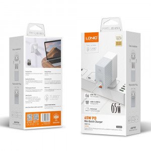 Fast Charger for Mobile and Laptop 65 Watt LDNIO A2620C