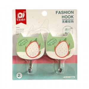 Adhesive Wall Hanger Plastic Dragon Fruit Two Pieces