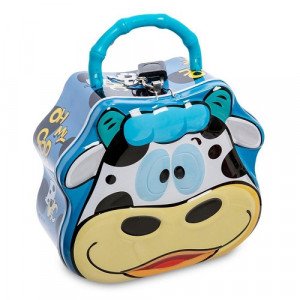 Iron Box with Lock and Handle for Children, Cow Shape