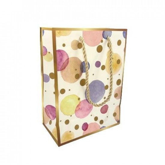 كيس هدايا ورق 23x17.5x9.5 سم دوائر ملونة