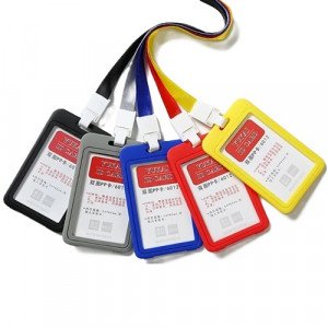 Plastic Name Card Holder 74×105 mm With Rope 20 Pieces Several Colors