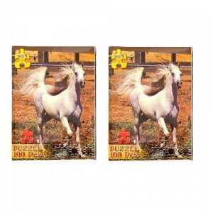 Medium Puzzle Box of 100 Pcs Horse 2 Pieces