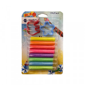 Clay 8 Phosphorescent Colours With 2 Molds SIMBA 120 g