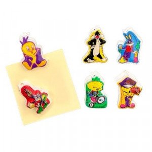 Plastic Warner Bros Character Paper Clips, 6 Pieces