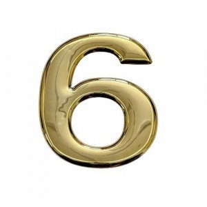 Gold Number Stickers, Size 10 cm, Number 6