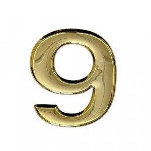 Gold Number Stickers, Size 10 cm, Number 9