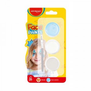 Face Painting Colors, 3 Color Tablets, With a Brush Form of Girl KEYROAD