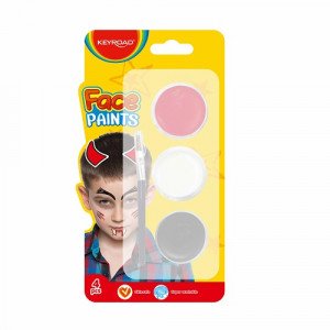 Face Painting Colors, 3 Color Tablets, With a Brush Form of Boys KEYROAD