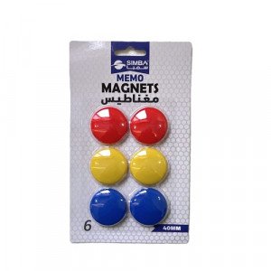 Circular Magnets 3 Colors SIMBA 40 mm 6 Pieces
