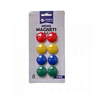 Circular Magnets 4 Colors SIMBA 30 mm 8 Pieces