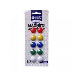 Circular Magnets 5 Colors SIMBA 20 mm 10 Pieces