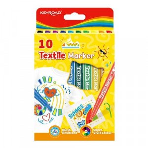 Fabric Colors Textile Marker 10 Colors KEYROAD