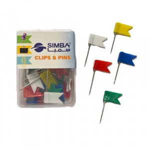 Push Pins SIMBA Multicolored Flag Shape  