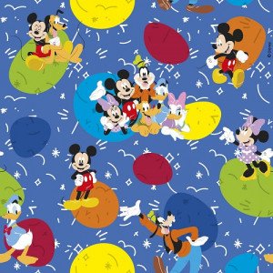 Disney Gift Wrapping Paper 2m x 70cm Mickey Characters Blue