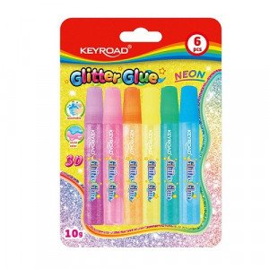 Glitter Glue Neon, 6 Colors KEYROAD