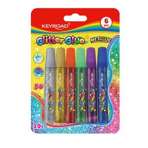 Glitter Glue Metallic, 6 Colors KEYROAD