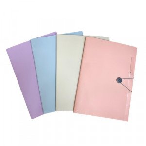 Document Folder With Rubber Lock 8 Slots Multi Colored Pastel