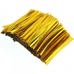 Foil Elastic Wrap Ties 8cm Gold 