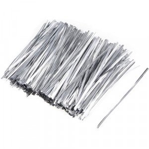 Foil Elastic Wrap Ties 8cm Silver