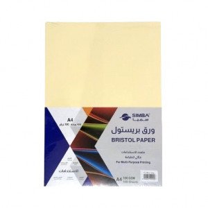 ورق بريستول بيج عاجي A4 سمبا 100 ورقه 180جرام